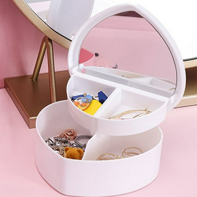 Xihbxyly Estuche de Viaje para Joyas, Diseño Compacto y Portátil, Interior de Terciopelo Suave, Compartimentos para Pendientes y Anillos, Protección Contra Enredos, Regalo Ideal para Mujeres, Cumplea