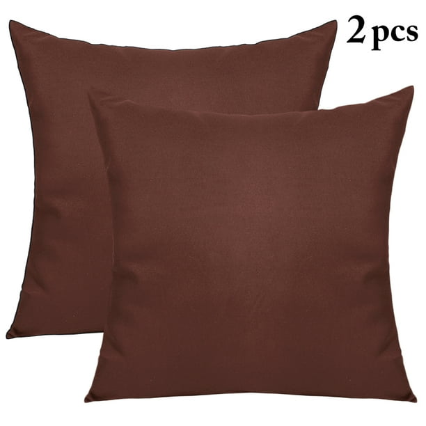 2Pcs Decorative Solid Color Throw Pillow Simple Square Covers Cushion