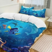 Finding Ne-m 3 Piece Comforter Bedding 1 Set Super Soft Quilt Cover with 2 Pillowcases Funny Merch Movie Fans Gifts for Girls Boys Kids Adults 86"70"