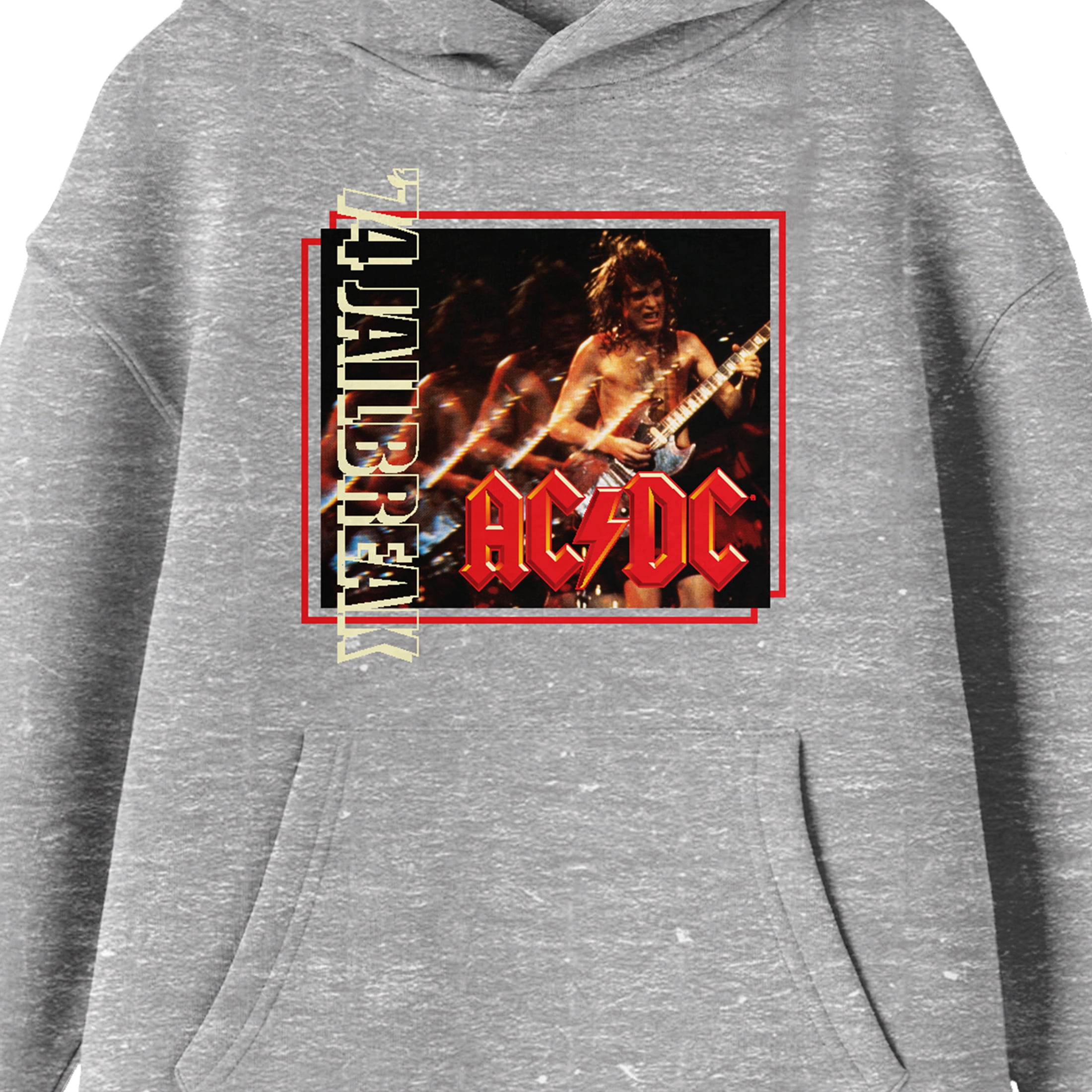 Ac/dc '74 Jailbreak Album Cover Youth Heather Gray Graphic Hoodie : Target