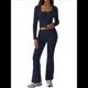 thumbnail image 1 of Conjuntos de Salón para Mujer, Conjuntos Casuales Y2K de 2 Piezas, Tops Cortos de Corta, Pantalones Acampanados con Pliegues y Chándales. Azul Marino M, 1 of 10