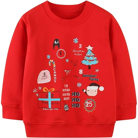 

Toddler Girls Cotton Crewneck Sweatshirt Christmas Shirts 1-7 Years
