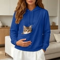 thumbnail image 2 of Womens Hoodie With Cat Dog Pouch Oversized Pet Carrier Hoodies Kangaroo Large Pocket Hooded Sweatshirts For Puppy Kitten Dogs Holder Dark Blue 3Xl, 2 of 6