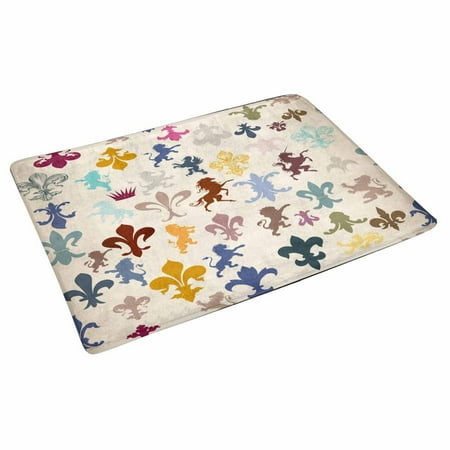 Pop Lions Horses Griffins And Fleur De Lis Front Door Mat 30x18