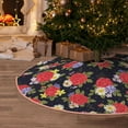 thumbnail image 5 of Sikiie Red Rose Flower Nativity Christmas Tree Skirt, Jesus Christian Winter Holiday Tree Mat Decoration(30-48IN)48", 5 of 6