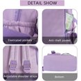thumbnail image 4 of Mochila Kawaii con lindo oso de peluche, accesorios con alfileres Kawaii, mochilas escolares estéticas de gran capacidad, linda mochila para niñas y adolescentes (morado), 4 of 4