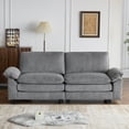 thumbnail image 5 of Ktaxon 86" W Loveseat Sofa Cloud Comfy Couch Corduroy Sleeper with 2 Oversized Seats Gray, 5 of 7