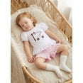 thumbnail image 4 of Cenuakty Baby Girl 6M 12M 18M 24M 2T 3T 4T Summer Outfits Short Sleeve Lineworker Embroidery Tops and Shorts Set Toddler Clothes, 4 of 9