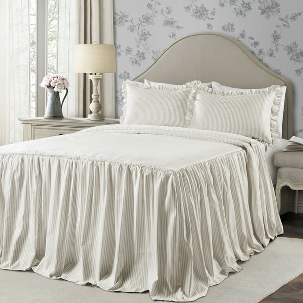 Lush Decor Ticking Stripe Bedspread Wheat 2Pc Set Twin ...