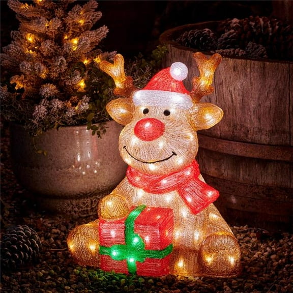 Lumineo 9106480 18 in. Yard Lumineo LED Cool White Reindeer Decor