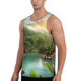 thumbnail image 2 of KLL Lake Forest Dinosaur Print Men's Muscle Gym Workout Stringer Tank Tops Bodybuilding Fitness T-Shirts Tank Tops Men-XX-Large, 2 of 7