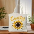 thumbnail image 3 of Crafty Sunflower Tote Bag - Natural Canvas Vibrant Design with Heart Perfect for Shopping Travel & Parties - Reusable & Multifunctional, 3 of 6