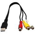 thumbnail image 2 of USB to 3 RCA Adapter Cable - Female Port to RGB AV Composite Video Converter Cord for TV DVD, 2 of 5
