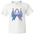 thumbnail image 3 of Inktastic Thyroid Cancer Awareness with Butterfly Ribbon Words Youth T-Shirt, 3 of 5