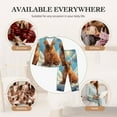 thumbnail image 7 of Picia Sunshine Cloud Bulldog Pattern Women’s Long-Sleeve Sleepwear Set - Soft 2-Piece Loungewear with Pockets, Comfy PJs for Relaxing Nights-Large, 7 of 7