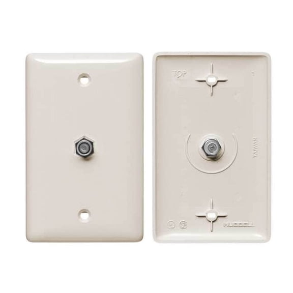 Hubbell Wiring Device-Kellems Video Wall Plate and Jack,F Type,Lt Al NS750LA