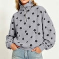 thumbnail image 2 of Aboser Polka Dot Sweatshirt for Women Y2k Quarter Zip Pullover Tops Trendy Long Sleeve Sweatshirts Casual Stand Collar Shirts Loose Fit Zip Up Pullovers with Pocket, 2 of 9