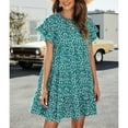 thumbnail image 4 of Lu's Chic Women's Short Sleeve Dress Summer Dresses Short Date Night Ruffle Casual Chiffon Holiday A Line Dress Green 6-8, 4 of 4