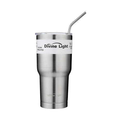 Insulated Drink Cups - Divine Light Abizoe 30 Oz Tumbler Coolers Double Wall Vacuum Insulated Travel Mugs Stainless Steel Tumbler Cups with Lid - Keeps Drinks Cold and Hot