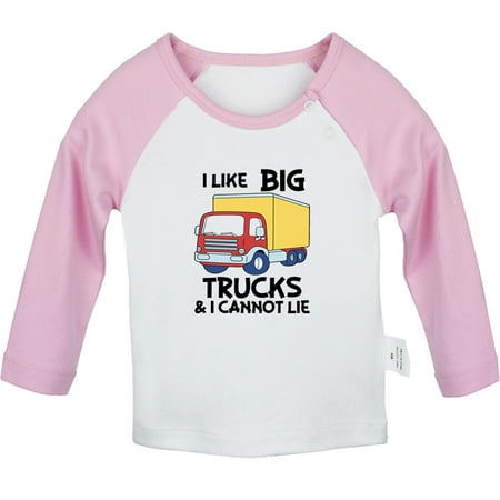 

iDzn I Like Big Trucks and I Cannot Lie Funny T shirt For Baby Newborn Babies T-shirts Infant Tops 0-24M Kids Graphic Tees Clothing (Long Pink Raglan T-shirt 6-12 Months)