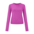 thumbnail image 4 of Womens Athletic Tops Valentines Day Shirts for Women Shirt Women Cold Gear Girls Shirts Long Sleeve Solid T Shirt Loose Athletic Tees Fashion Womens T Loose Tops Summer Solid Tee Purple S, 4 of 4