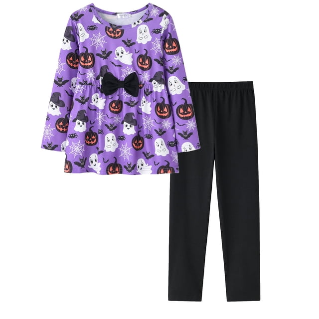 Conjunto de ropa Yekaty Halloween para niñas, tallas 7-8, manga larga