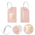 thumbnail image 3 of Unique Bargains 1 Pc Letter R Luggage Tag for Travelling Pink PU, 3 of 5