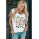 thumbnail image 2 of ABPHQTO Camiseta blanca con cuello redondo y estampado floral de flamencos de verano para mujer, 2 of 5