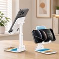 thumbnail image 4 of WIRESTER White Foldable Phone Stand for Desk, Adjustable Portable Cell Phone Holder for iPhone 17, 16, 15, 14 and Android Smartphones - Seashells On The Beach, 4 of 6