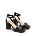 thumbnail image 3 of Sandalia DREAM PAIRS Plataforma Tacones Anchos Abiertos en Negro, 3 of 8