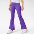 thumbnail image 2 of Yindaity Girls Flared Leggings Girls Full Length Yoga Leggings - Athletic Sports Casual Pants High Waist Tights Kids Teen(Dark Purple,5-6 Years), 2 of 5
