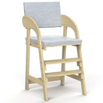 Buballino Adjustable Portable 6M-3Y Toddler Solid Wood High Chair with Removable Washable Cushion