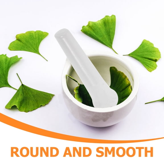 TABLZONE White Ceramic Pestle for Home Use Smooth Handle Easy to Clean Kitchen Tool