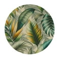 thumbnail image 4 of PIKWEEK Table Cloth Round Tropical Palm Leaves Banana Jungle Leaf Floral Pattern Fabric White, 4 of 8