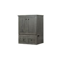 Mega Solutions Tuscany Murphy Cabinet Chest Bed with Charging Station 6 Inch, Single (Galaxy Grey)