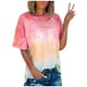 thumbnail image 4 of Puntoco Camiseta de manga corta con cuello redondo y teñido anudado de verano para mujer (S-5Xl) Puntoco Puntoco-5645, 4 of 4