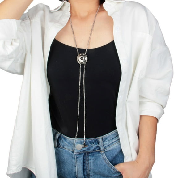 Round Shape Bolo Tie Metal Bolas Tie Necktie Western Cowboy Bolas Tie Jewelry