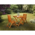 thumbnail image 3 of Pemberly Row Table de Patio Pliant et 2 Chaises Bistro, Fini à l'Huile Naturelle, 3 of 6