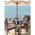 thumbnail image 3 of Outdoor Tablecloth with Umbrella Hole for Patio/Picnic/Party/Camping, Navy Blue Black Geometric Waterproof Table Cloth Square Cover Washable, Abstract Art Modern Line (60"x 60"), 3 of 8