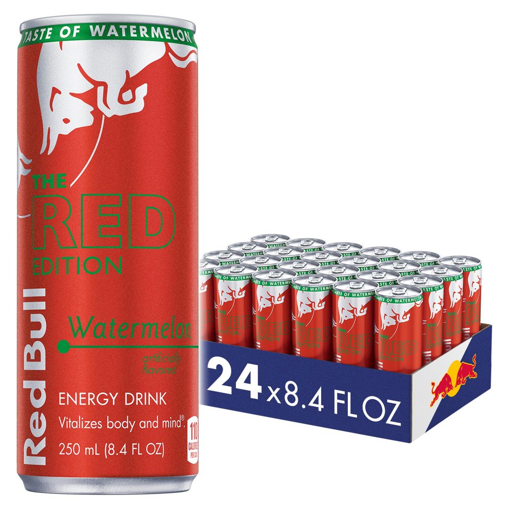 (24 cans) Red Bull Watermelon Energy Drink, Red Edition, 8.4 fl oz