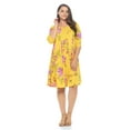 thumbnail image 2 of Pastel by Vivienne Women's A-Line Swing Midi Dress Plus Size Casual Formal Floral Mustard X-Large, 2 of 4