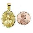 thumbnail image 3 of 925 Sterling Silver Yellow Gold Plated 1mm Cable Chain Necklace w/ Mother Mary Pendant Charm, 3 of 4
