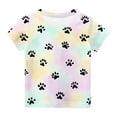 thumbnail image 7 of AUNVITO Unisex Kids Casual Dog Paw Print Round Neck Short Sleeve T-Shirt Summer Graphic Tee Playful Style, 7 of 7