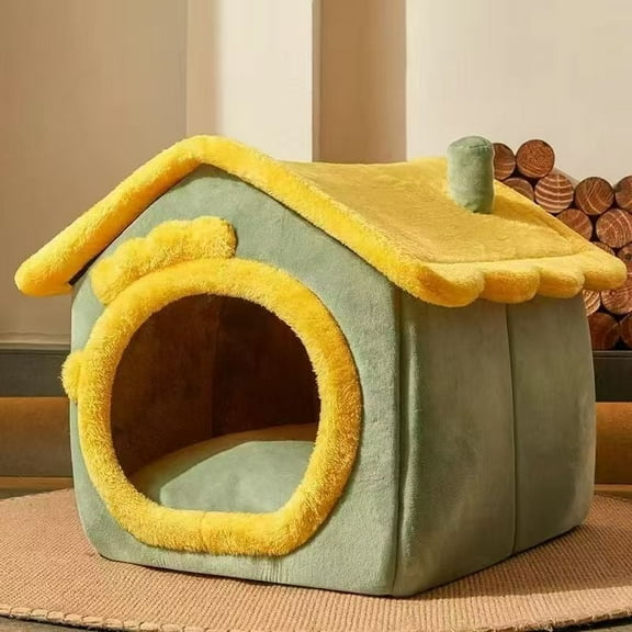 Cat Dog Bed Durable Non-Slip All-Season Enclosed House Warm Soft Comfortable and Washable