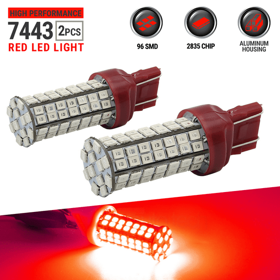 2X 7443/7440 40W High Power Red SMD LED Brake Stop Tail Parking Light Bulbs