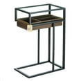 thumbnail image 2 of Zingz & Thingz 26" Brown and Black Contemporary Side Table with Slide Out Drawer, 2 of 4
