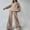 Beige, variant on Sweatsuits 2pcs Sets Women's Fashion Plus SIze Solid Color Sets Versatile Round Neck Long Sleeve Hoodies Wide Leg Sweatpants Jogger Sets for Women