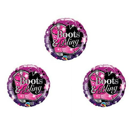 BOOTS & BLING Birthday Balloons Decoration Supplies Cowgirl Bachelorette horse