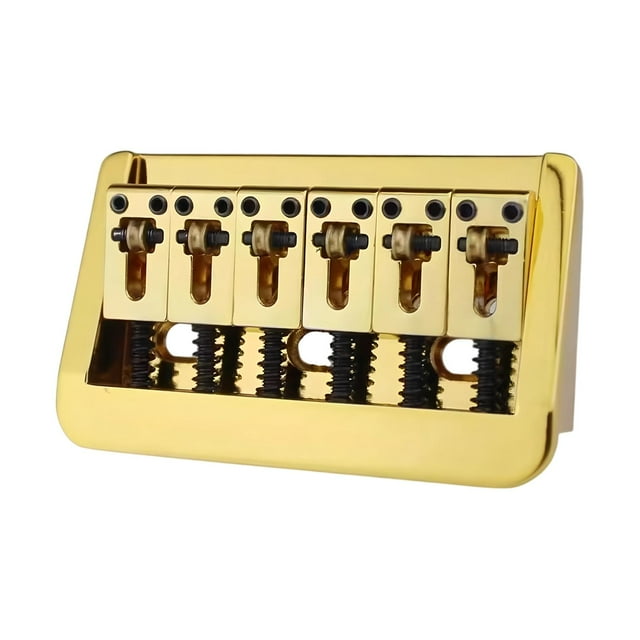 Puente Eléctrico para Guitarra 6 Cuerdas Ajustable Saddles Fijos de Latón Espaciado 10.5mm Aleación de Zinc Repuesto Adecuado para Músicos Modificació Oro