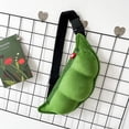 thumbnail image 6 of LUUFILx Women's Plush Pea Shape Messenger Bag, Green, 6 of 8